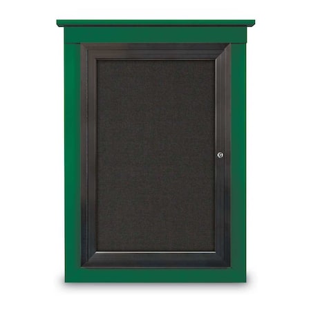 United Visual Products Sliding Glass Enclosed Letterboard, 96"x4 UV9009ACS-BRONZE-GREEN
